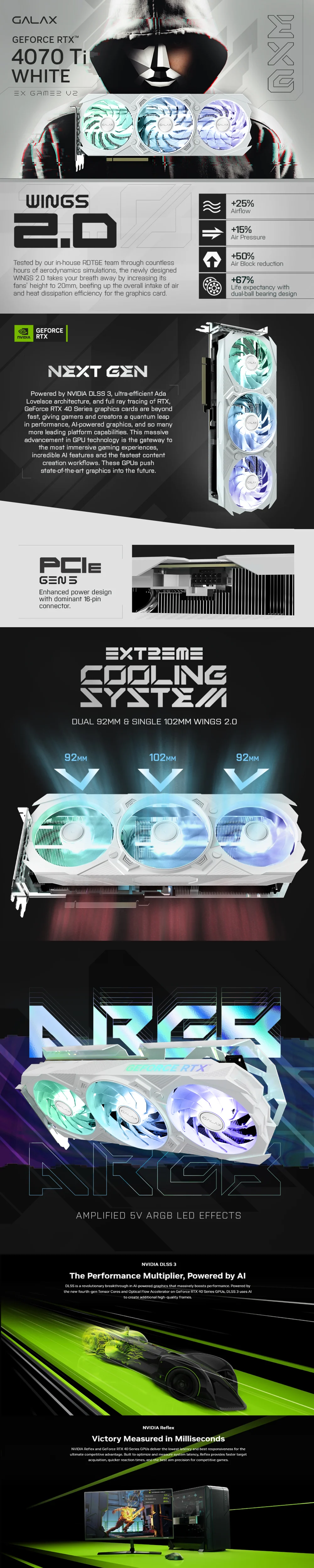 Galax NVIDIA® GeForce RTX™ 4070Ti EX-Gamer WHITE 12GB 192 BIT GDDR6X 47IOM7MD7BGW Videocard - Image 7