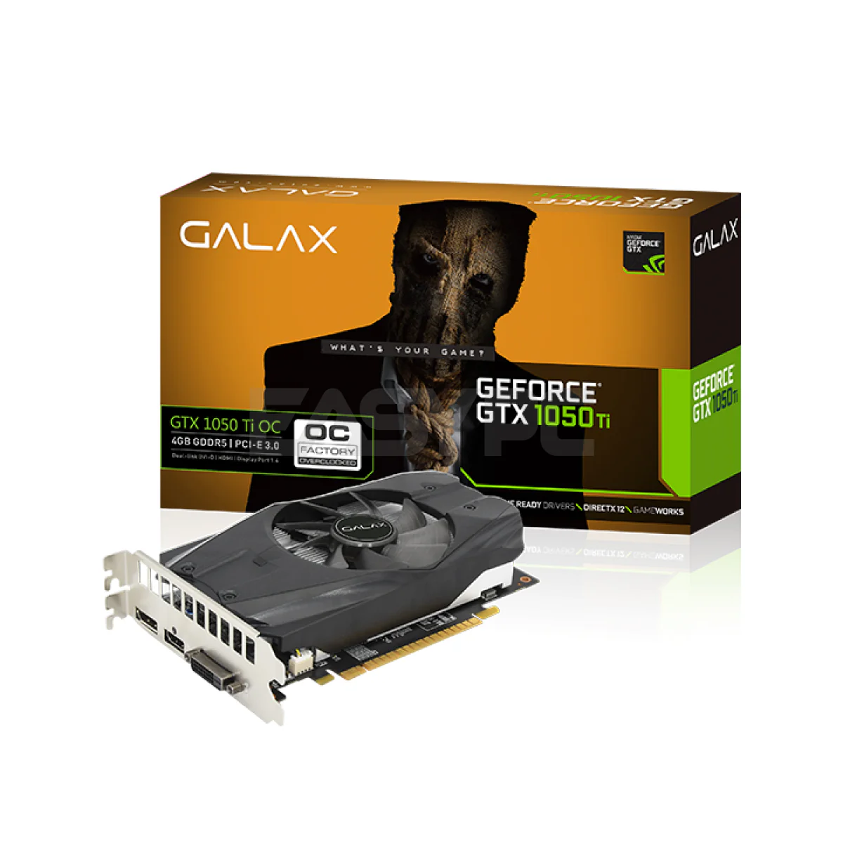 Galax NVIDIA GeForce GTX™ 1050Ti OC Videocard 4GB 128bit DDR5