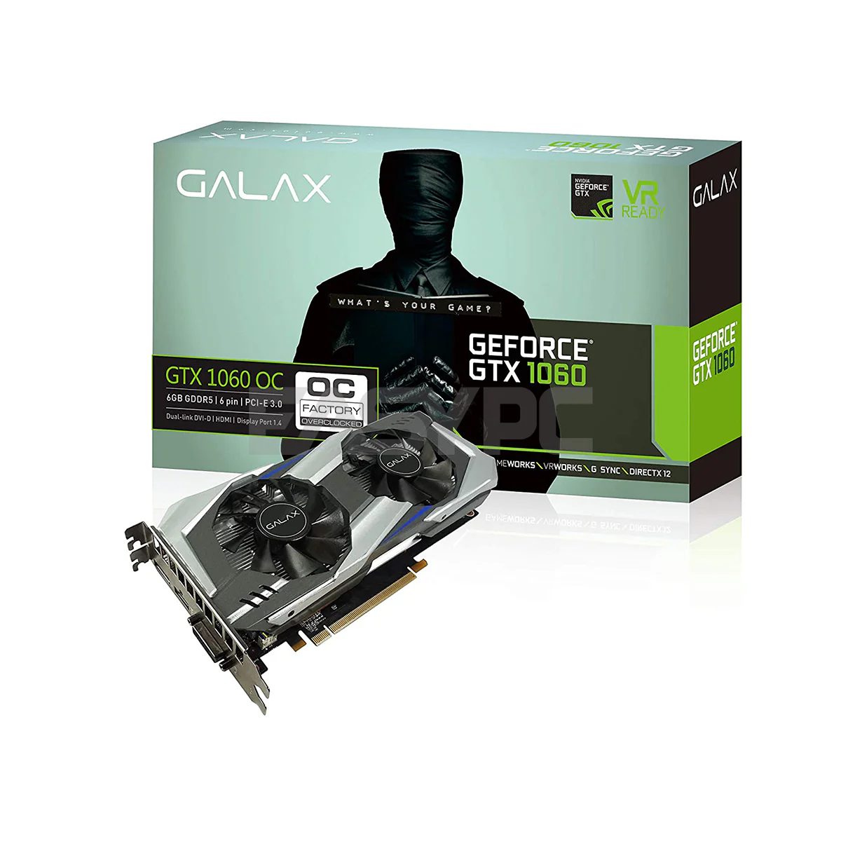 Galax NVIDIA® GeForce GTX 1060 OC Videocard 6gb 192bit Ddr5 Black