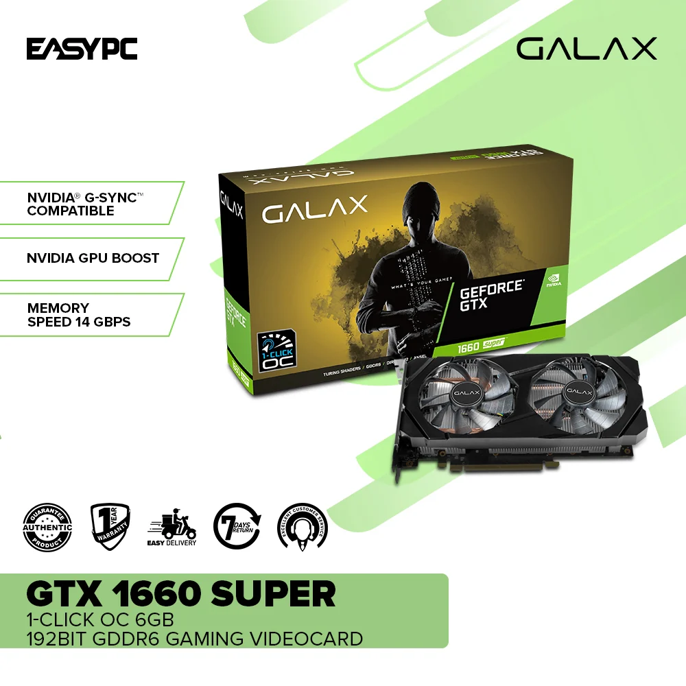 Galax NVIDIA® GeForce GTX 1660 Super 1-Click OC 6GB 192bit GDdr6 Game Ready Drivers VR Ready Gaming Graphics card - Image 2