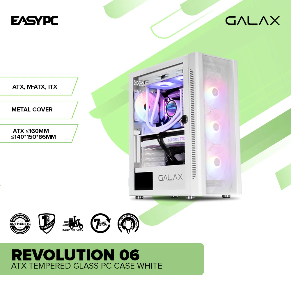 Galax Revolution 06 ATX Tempered Glass PC Case white - Image 2