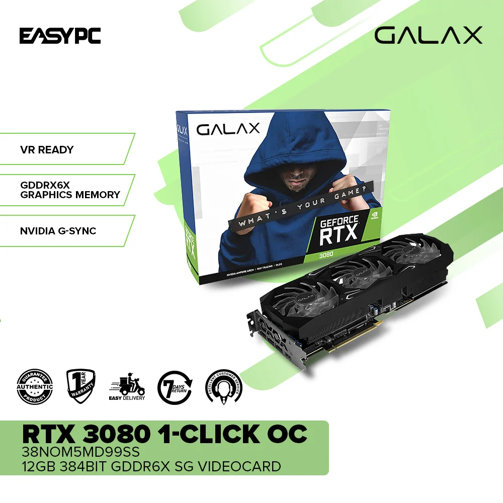 Galax NVIDIAÂ® GeForce RTXÂ™ 3080 1-Click OC 384bit GDdr6X Gaming Videocard - Image 2