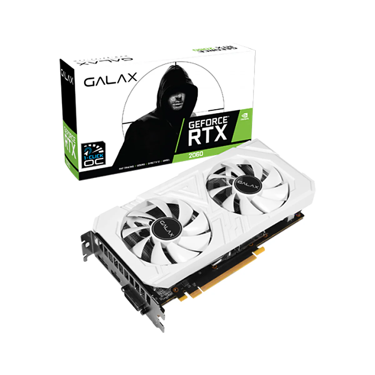 Galax NVIDIAÂ® GeForce RTXÂ™2060 EX 1-Click OC Videocard 6gb 192bit  Ddr6 White