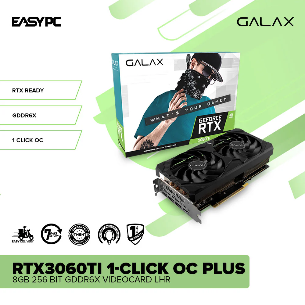 Galax NVIDIA GeForce RTX™ 3060Ti 1-Click OC and OC Plus 8GB 256-bit GDDR6 Gaming Videocard LHR OC - Image 6