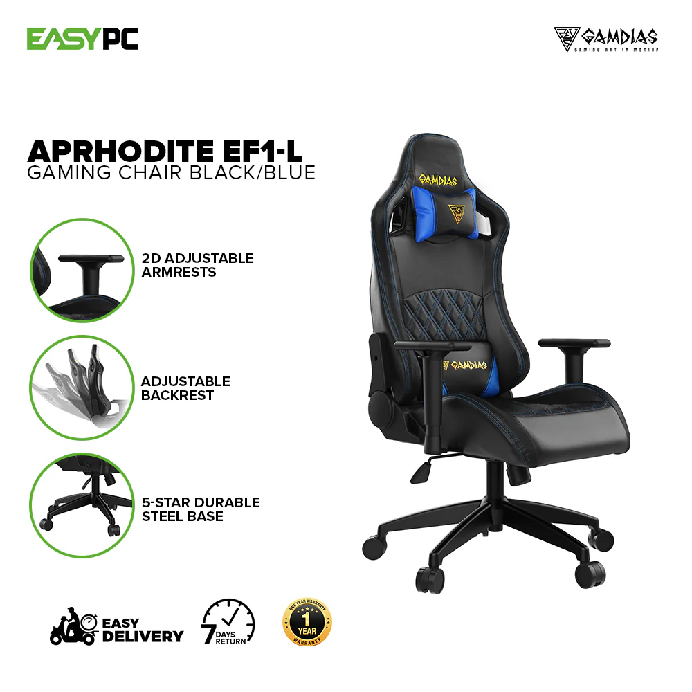 Gamdias Aprhodite EF1-L BB/BR, 2d Armrest, Gaming Chair 14BAN - Image 2