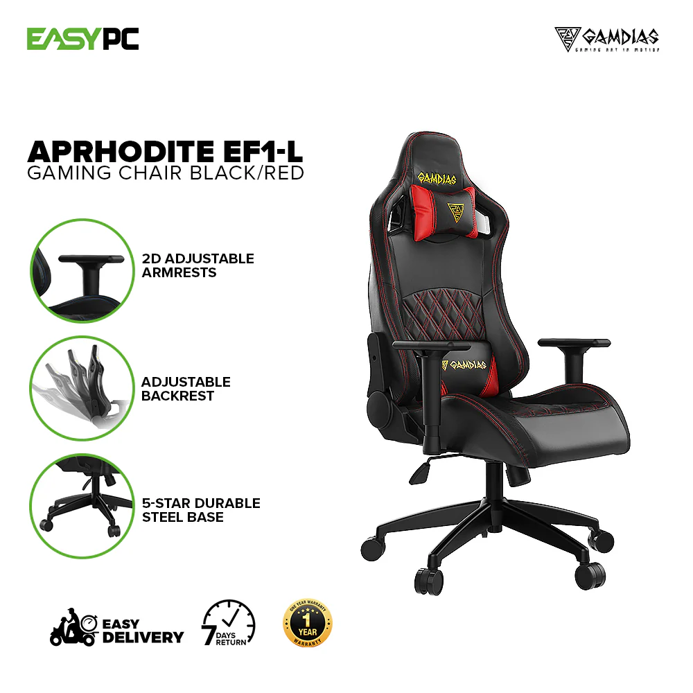 Gamdias Aprhodite EF1-L BB/BR, 2d Armrest, Gaming Chair 14BAN - Image 7