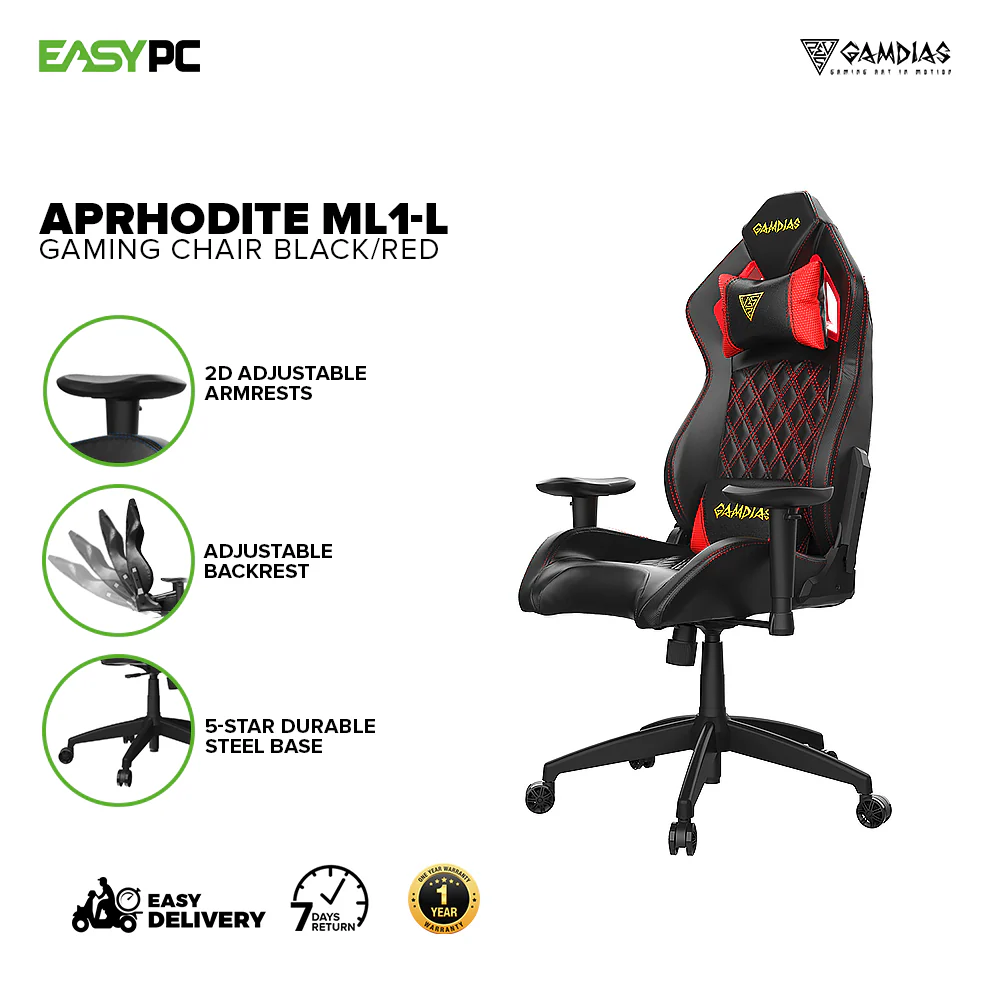 Gamdias Aprhodite ML1-L BB/BR, 2D Armrest, Adjustable Backrest Angle, Gaming Chair 14BAN - Image 7
