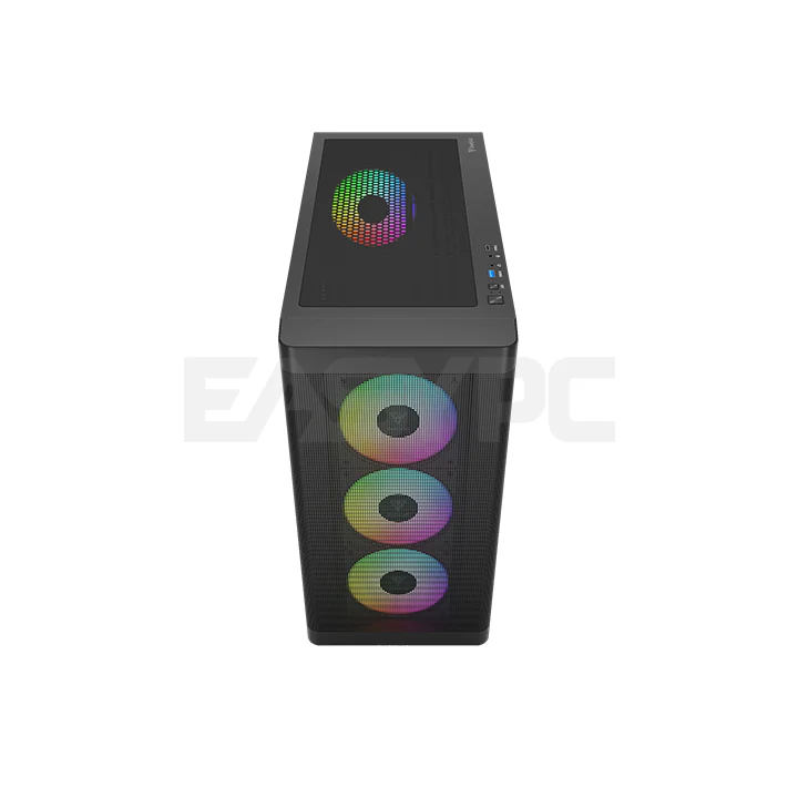 Gamdias Athena M3 Built-in ARGB Fan Mid Tower Gaming Case Black - Image 3