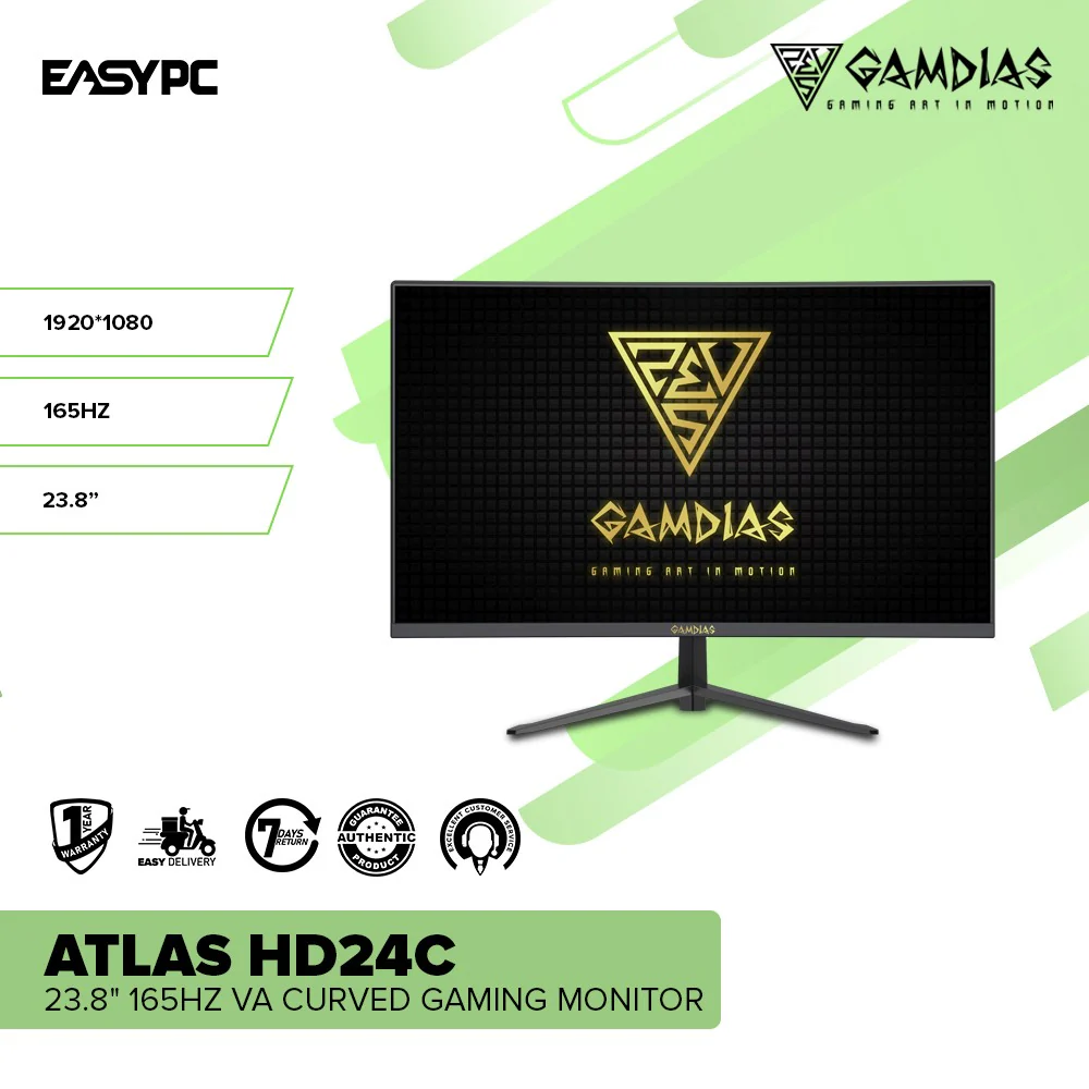 Gamdias Atlas HD236G and HD238F 23.6" and HD24C 23.8" Curved 165Hz VA Gaming Monitor - Image 14