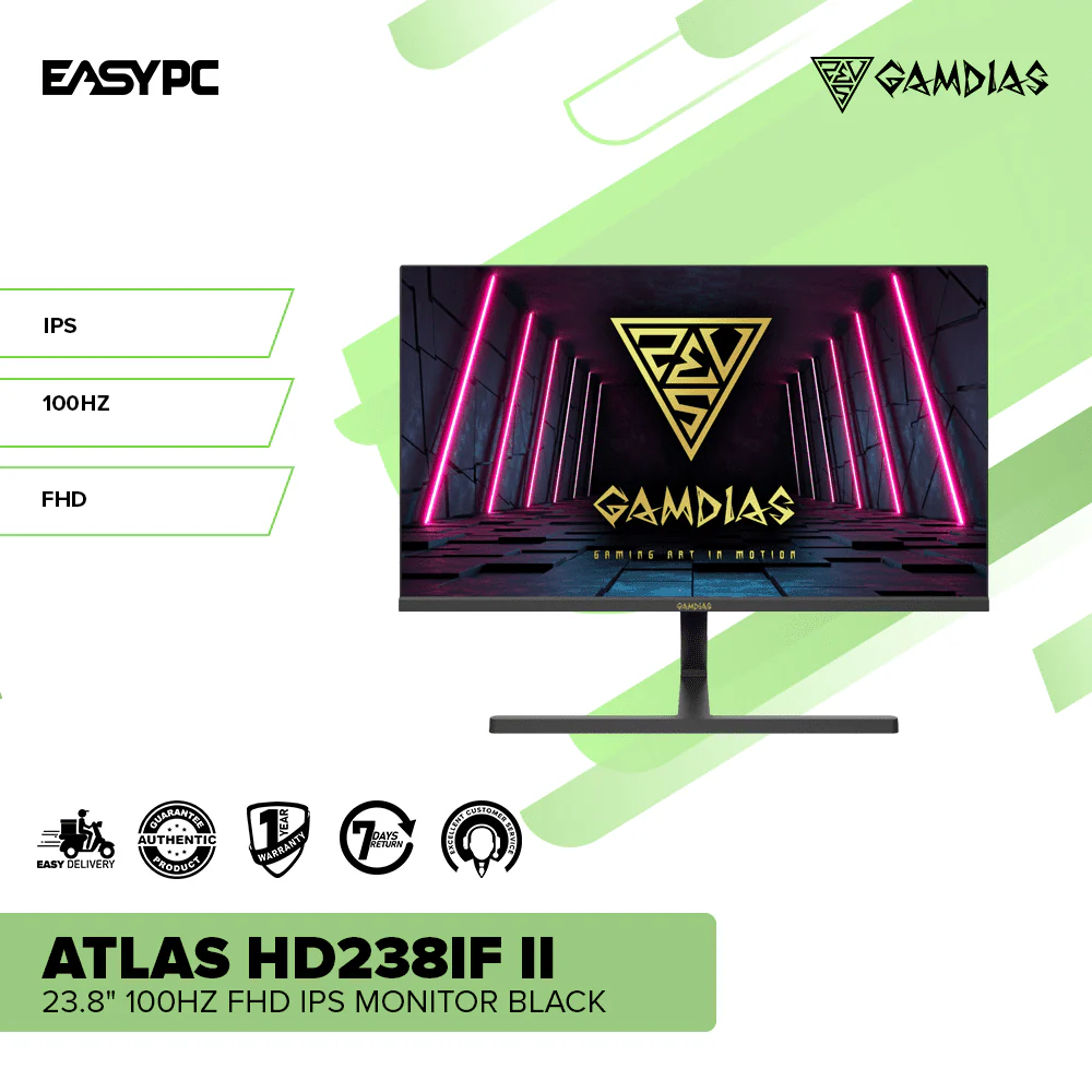Gamdias Atlas HD238IF II 23.8" 100HZ FHD IPS Monitor Black - Image 2