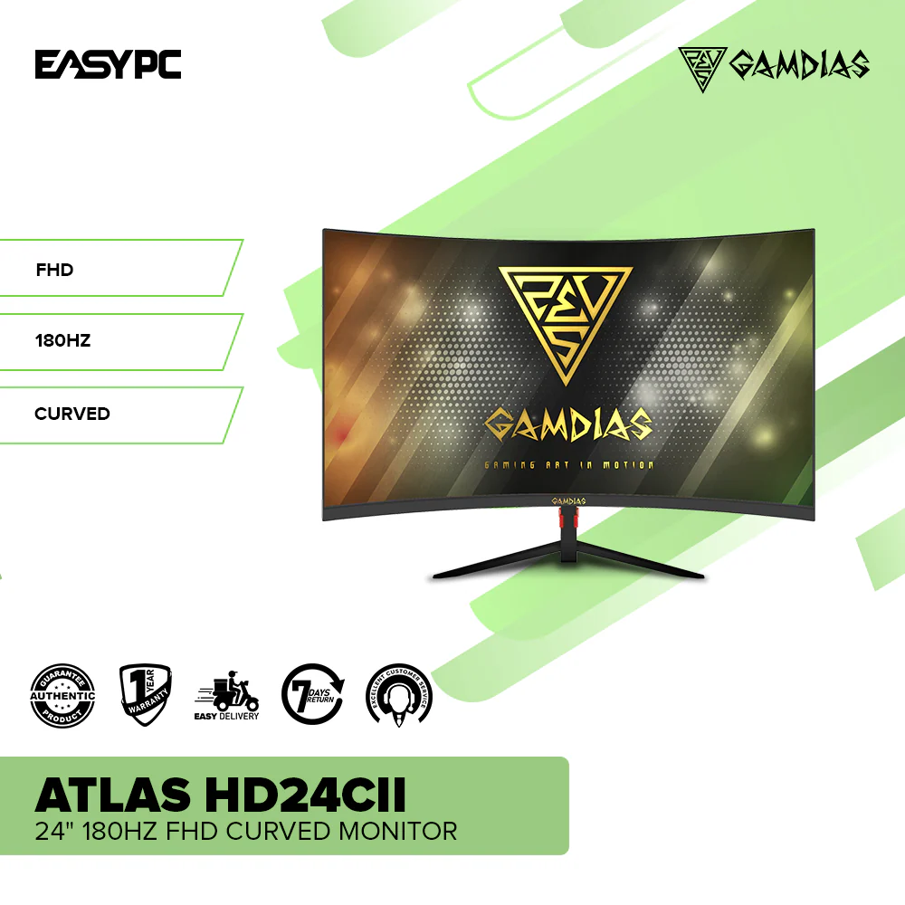 Gamdias Atlas HD24CII 24" 180HZ FHD Curved Monitor - Image 2
