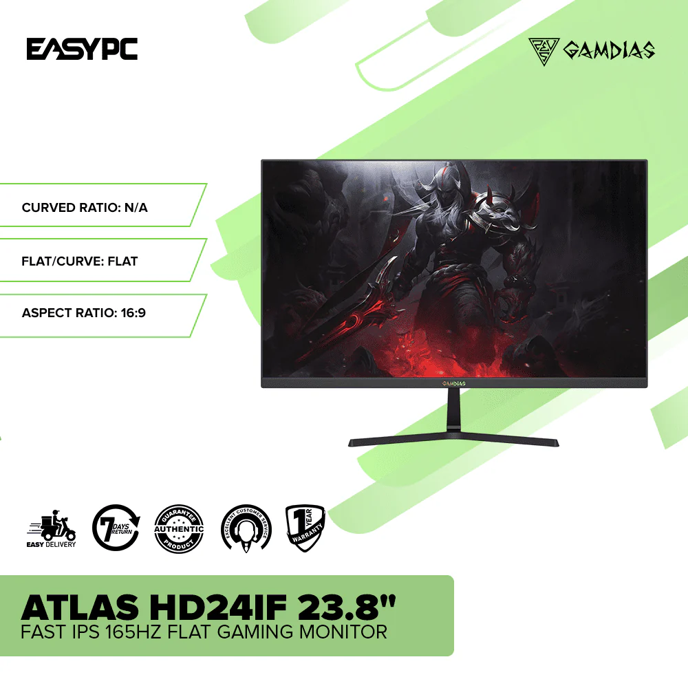 GAMDIAS ATLAS HD24IF 23.8" FAST IPS 165Hz Flat Gaming Monitor - Image 2