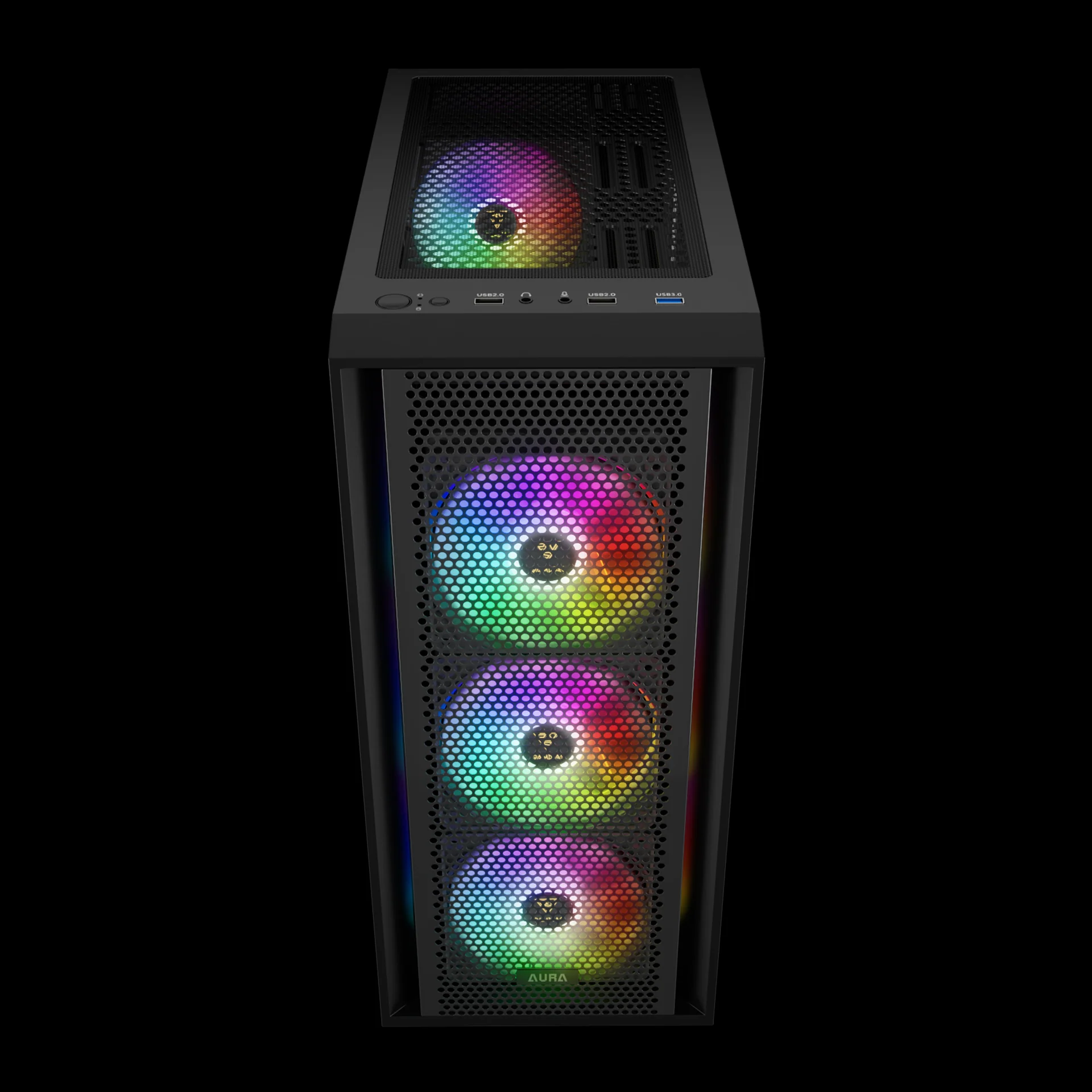 Gamdias Aura GC2 Elite V2 Mid Tower ATX Gaming PC Case Black - Image 2