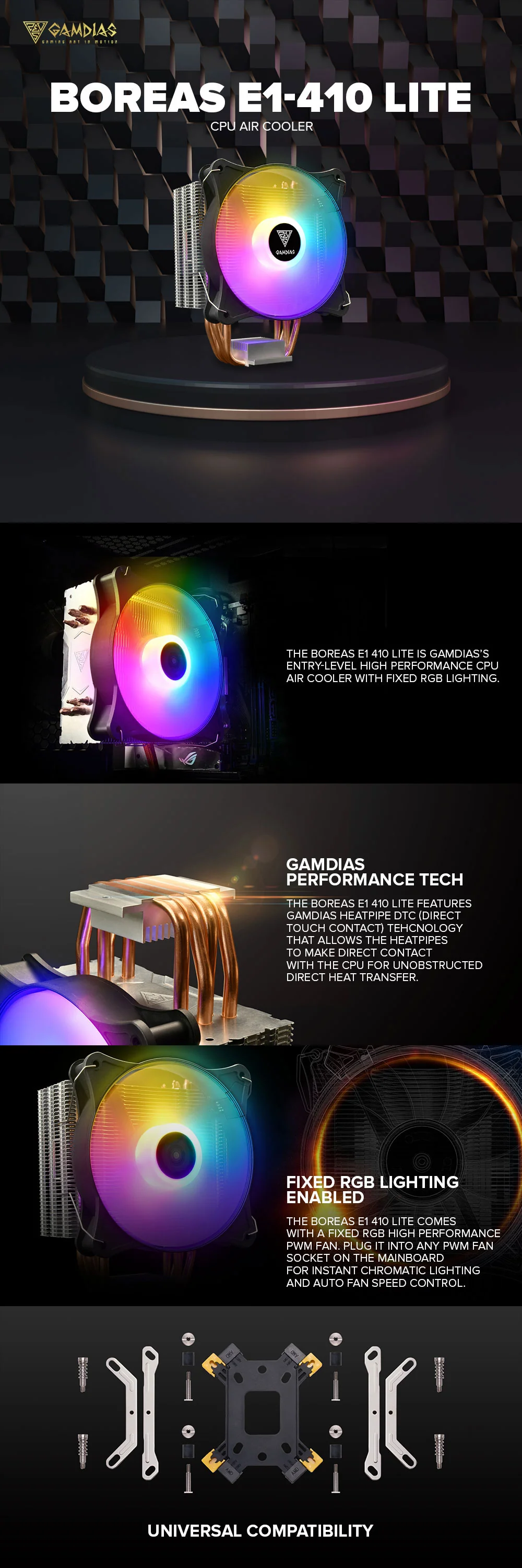 Gamdias Boreas E1-410 Lite CPU Air Cooler - Image 8