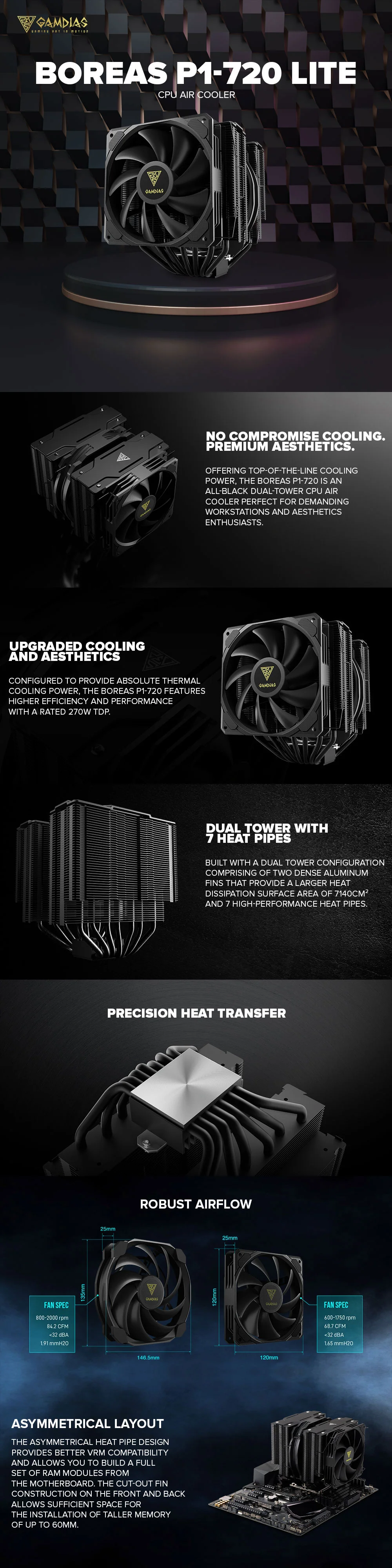 Gamdias Boreas P1-720 CPU Air Cooler - Image 9