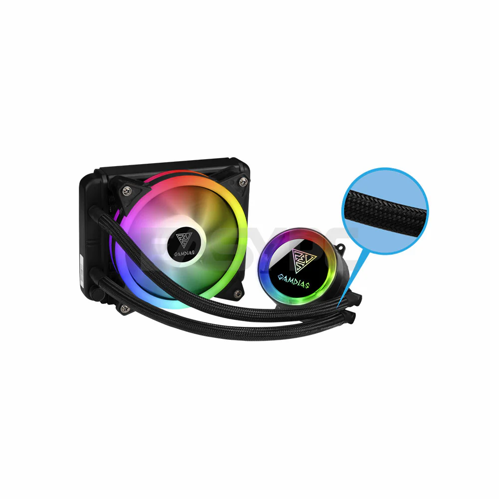 Gamdias Chione E2-120 LITE RGB Hydraulic Bearing Durable Teflon Tube Mirror Finish Pump CPU Cooler - Image 4