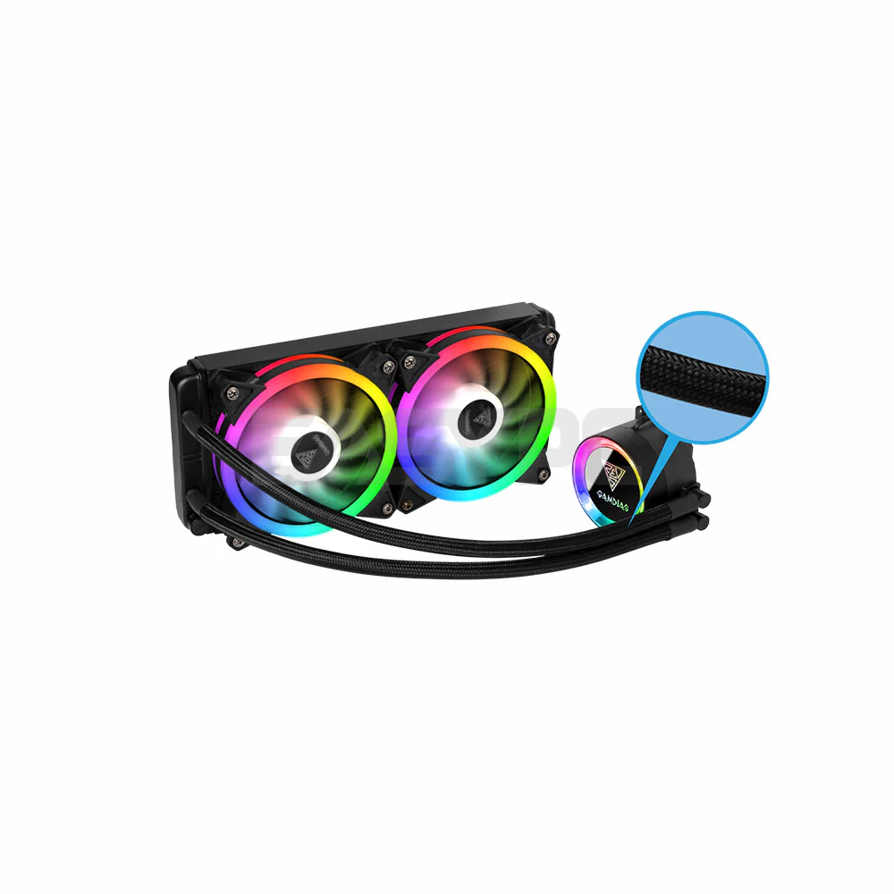Gamdias Chione M2-2240 LITE RGB Durable Teflon Tube Mirror Finish Pump Hydraulic Bearing CPU Cooler - Image 4