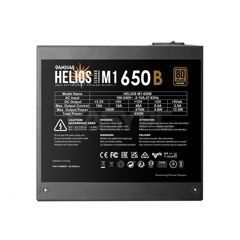 Gamdias M1-650B 650W 80 Plus Bronze Power Supply - Image 5