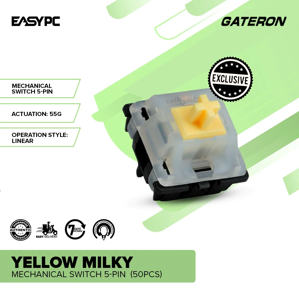 GATERON Yellow Milky ,Red Milky and Black Milky 5-PIN Mechanical Switches. - Image 26