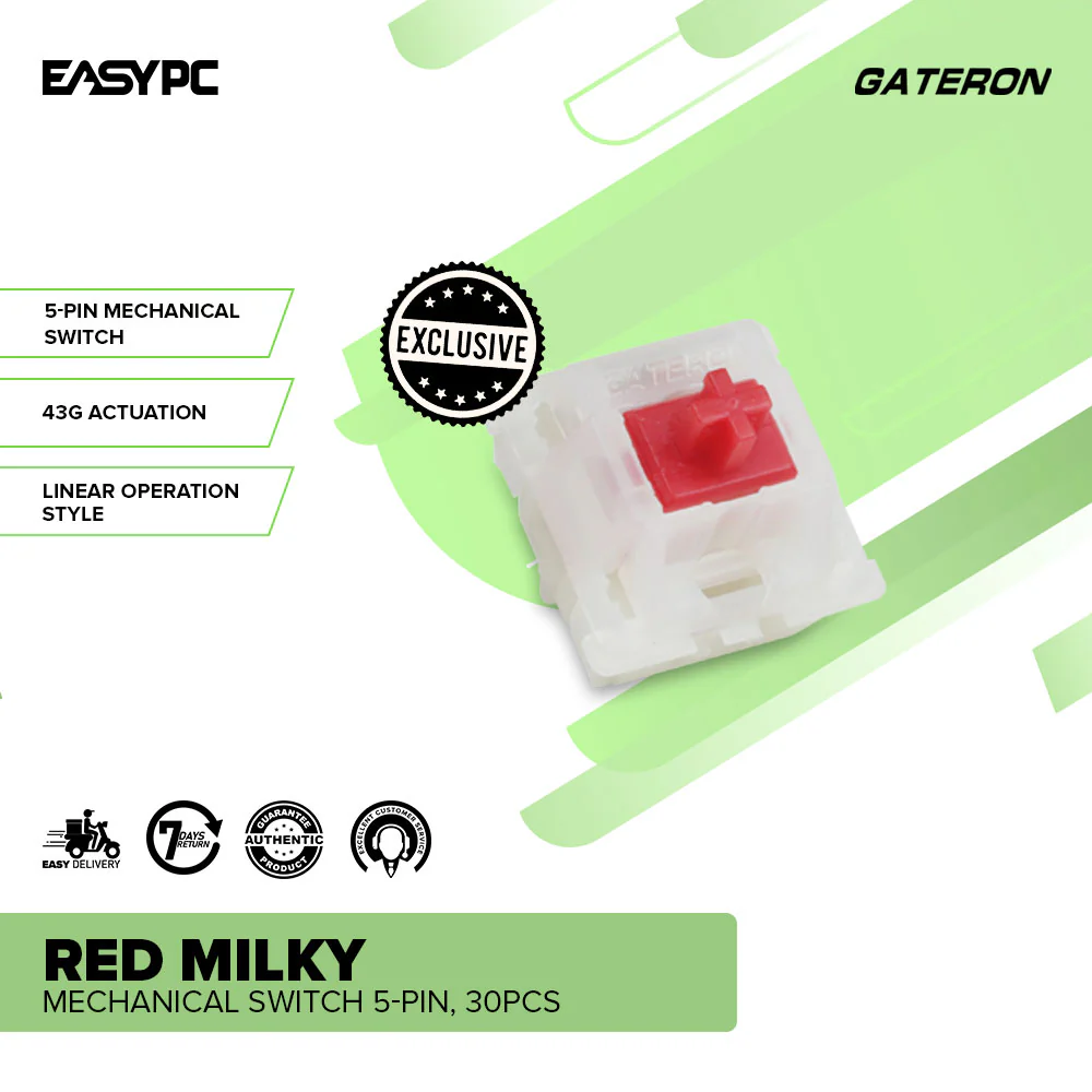 GATERON Yellow Milky ,Red Milky and Black Milky 5-PIN Mechanical Switches. - Image 38