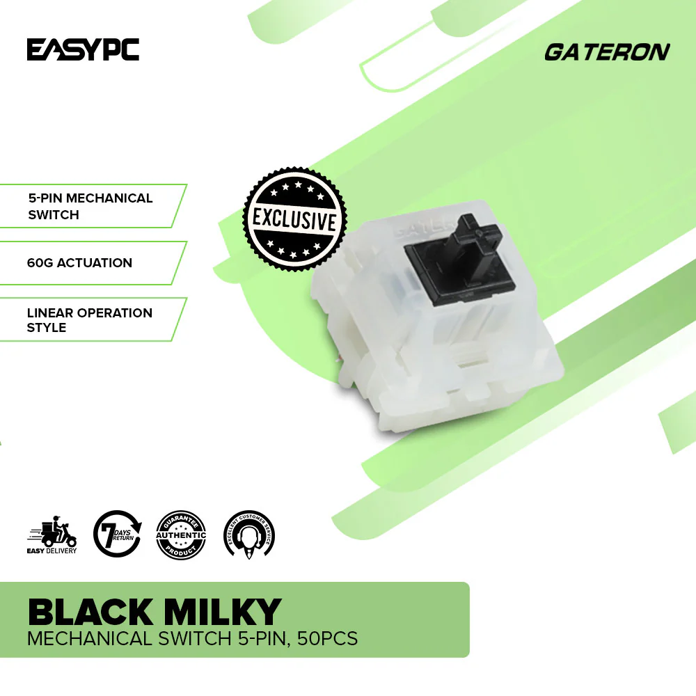 GATERON Yellow Milky ,Red Milky and Black Milky 5-PIN Mechanical Switches. - Image 58