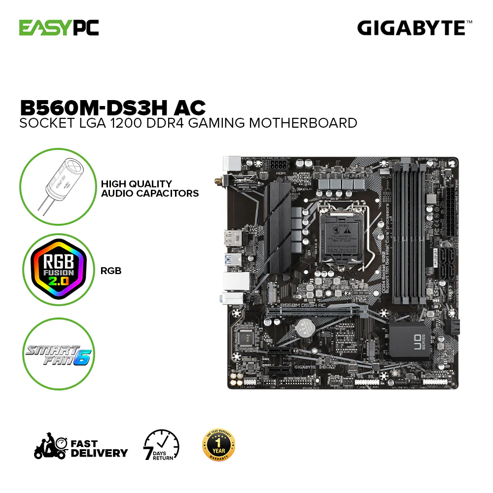 Gigabyte B560M-DS3H AC Socket LGA 1200 Ddr4 Gaming Motherboard - Image 2
