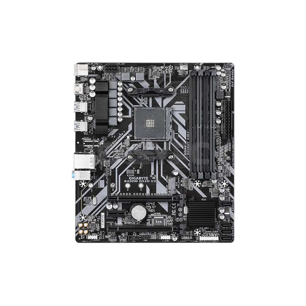 Gigabyte GA-B450M-DS3H V3 Socket Am4 Ddr4 Motherboard - Image 3