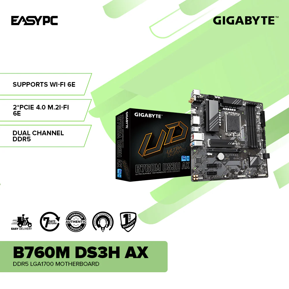 Gigabyte B760M DS3H AX DDR5 LGA1700 Motherboard - Image 2