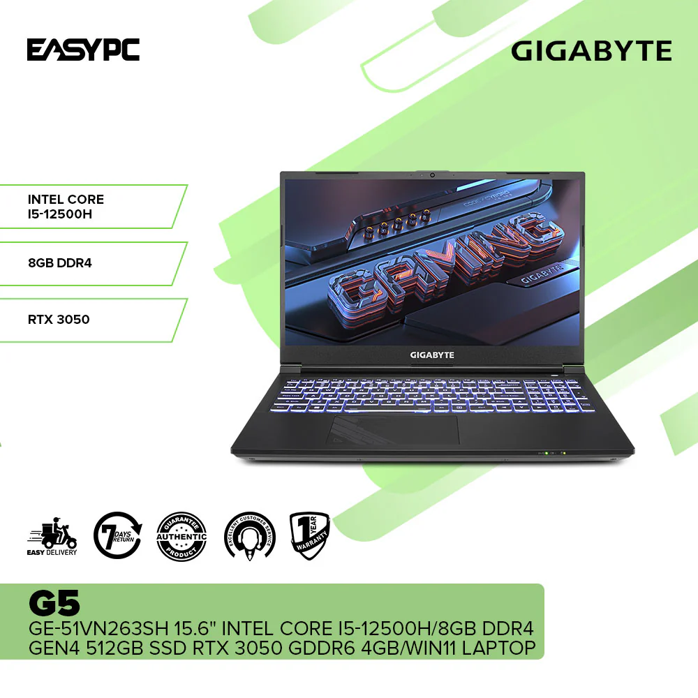 GIGABYTE G5 GE-51VN263SH 15.6" Intel Core i5-12500H Laptop - Image 2