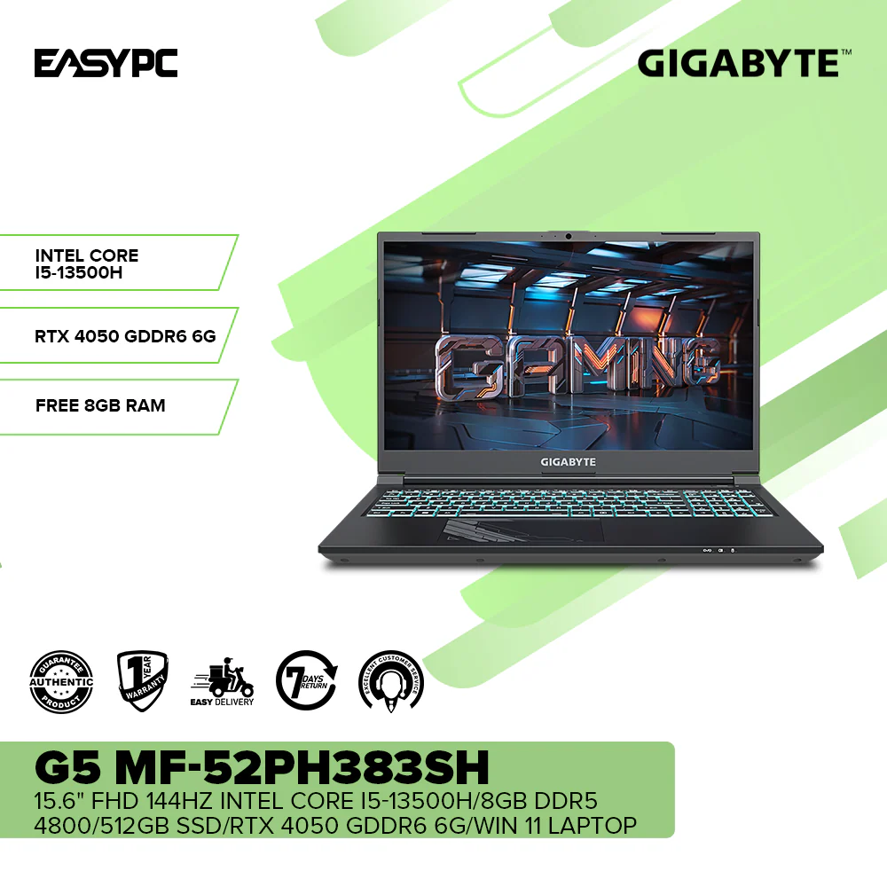 GIGABYTE G5 MF-52PH383SH 15.6" FHD i5-13500H/8GB DDR5/512GB SSD/RTX 4050/Win 11 Laptop + Value Plus - Image 2