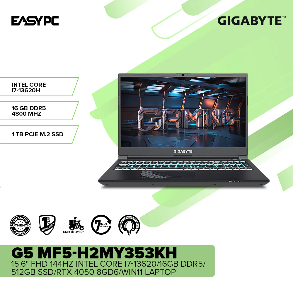Gigabyte G5 MF5-H2MY353KH 15.6" FHD 144Hz i7-13620/16GB DDR5/512GB SSD/RTX 4050 8GD6/Win11 Laptop - Image 2
