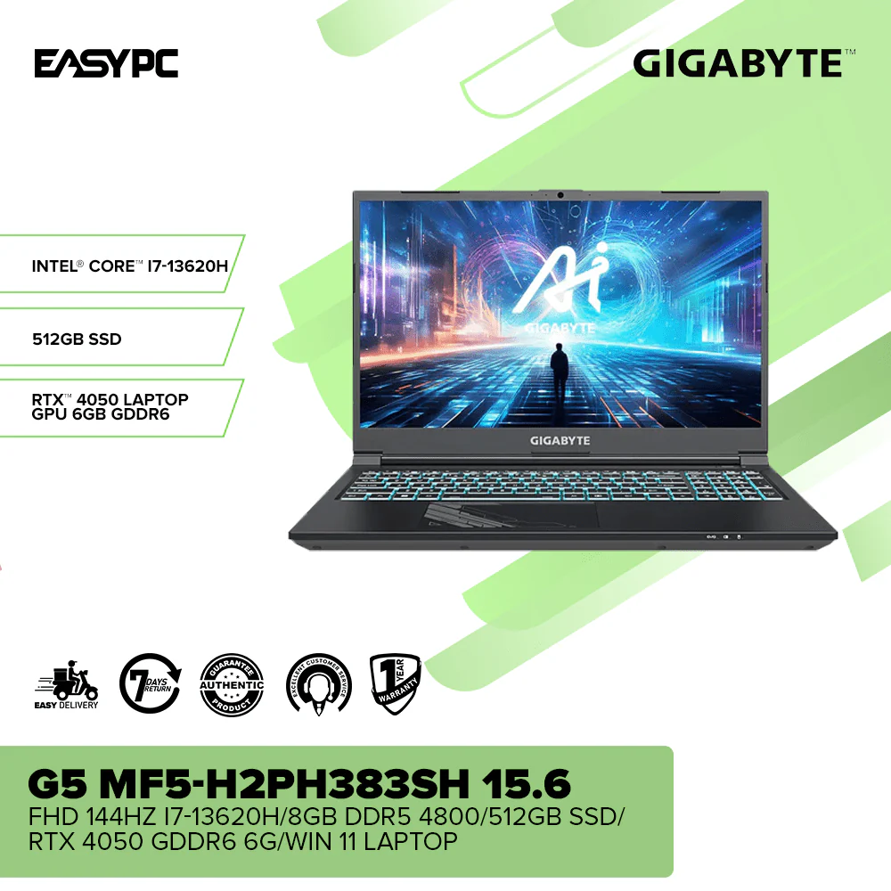 Gigabyte G5 MF5-H2PH383SH 15.6 FHD 144Hz i7-13620H/8GB DDR5/512GB SSD/RTX4050 GDDR6 6G/Win 11 Laptop - Image 2