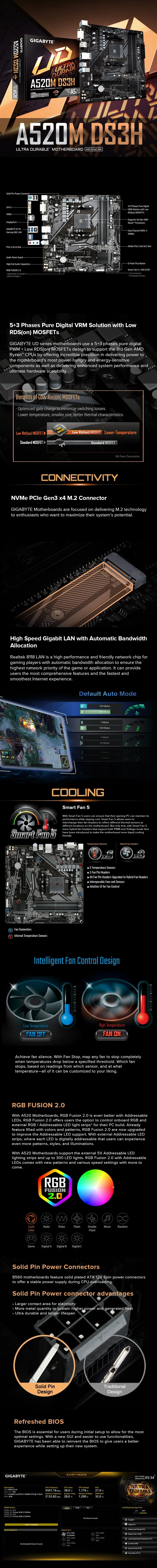 Gigabyte GA-A520m-ds3h Socket Am4 Ddr4 Motherboard - Image 7