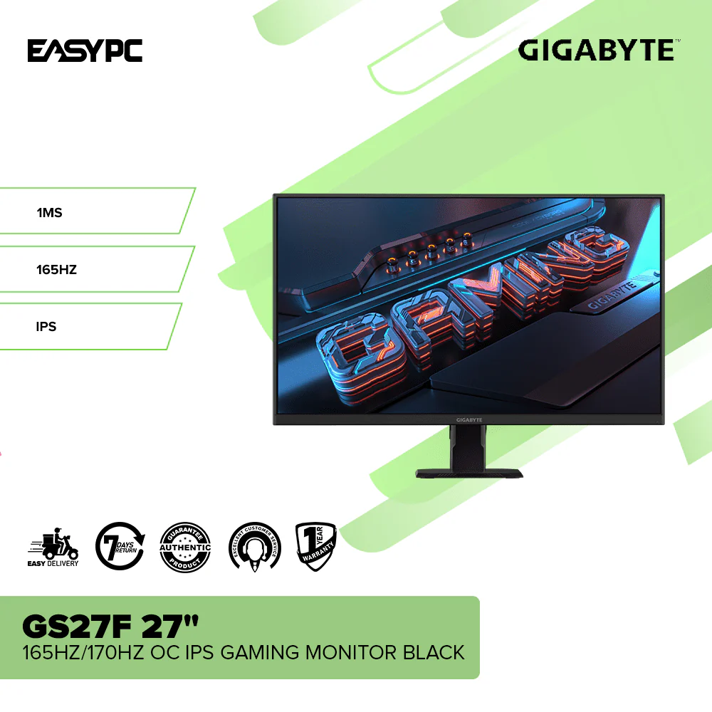 Gigabyte GS27F 27" 165Hz/170Hz OC IPS Gaming Monitor Black - Image 2