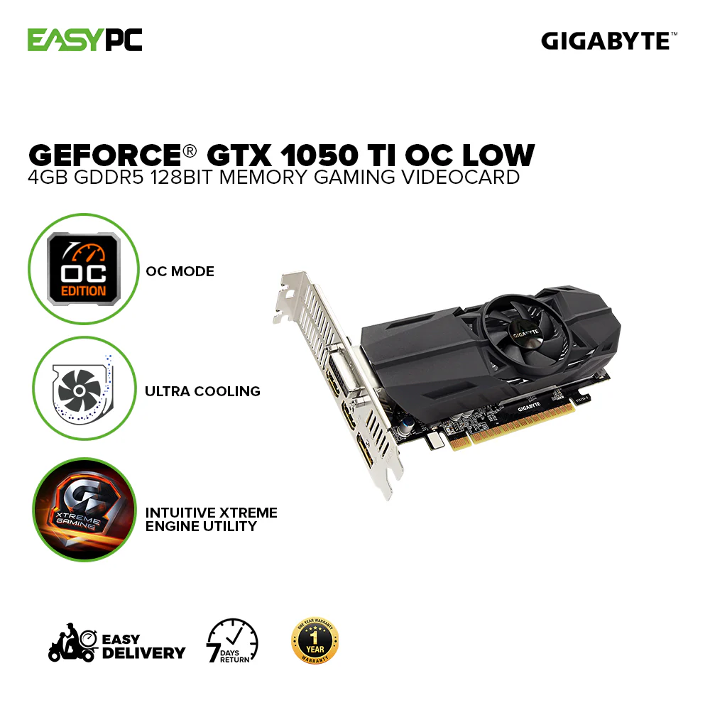 Gigabyte NVIDIA® GeForce GTX 1050Ti OC Low Profile 4gb 128bit GDdr5 Gaming Videocard - Image 2