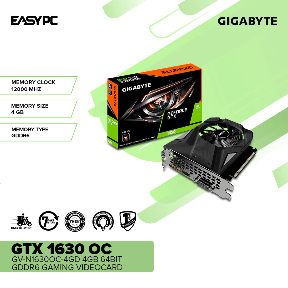 Gigabyte NVIDIA® GeForce GTX 1630 OC GV-N1630OC-4GD Integrated 4GB GDDR6 64bit memory interface 80mm unique blade fan Gaming Videocard - Image 2