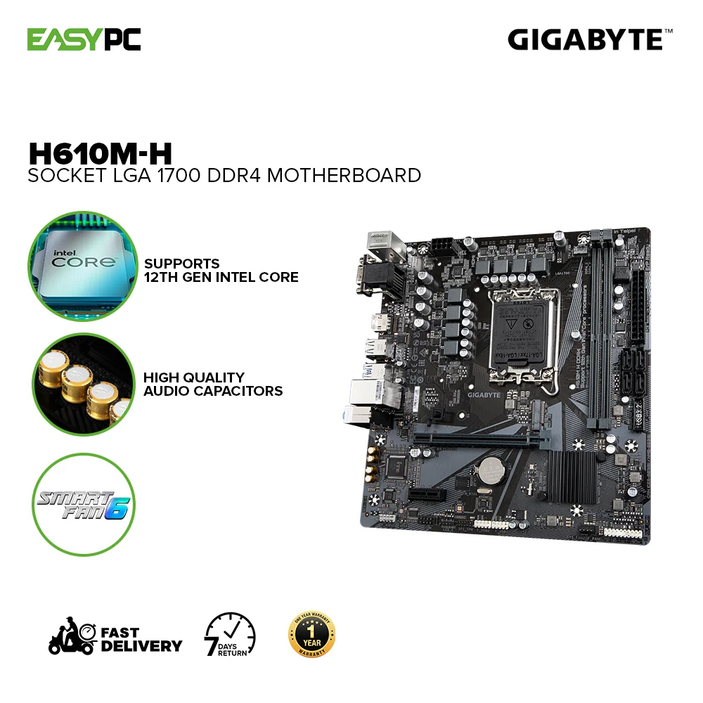 Gigabyte H610M-H Socket LGA 1700  Ddr4 Motherboard - Image 2