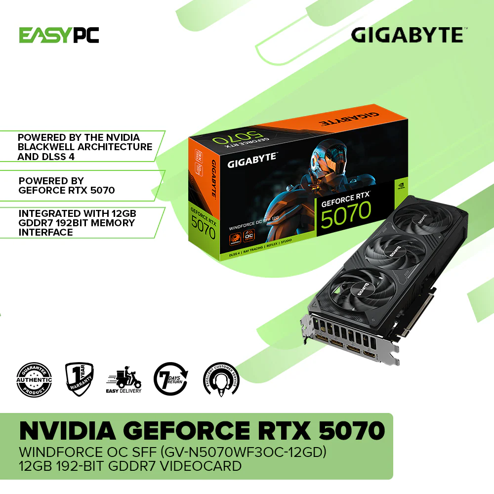 Gigabyte NVIDIA® GeForce RTX™ 5070 WINDFORCE OC SFF (GV-N5070WF3OC-12GD) 12GB 192-bit GDDR7 Videocard - Image 2
