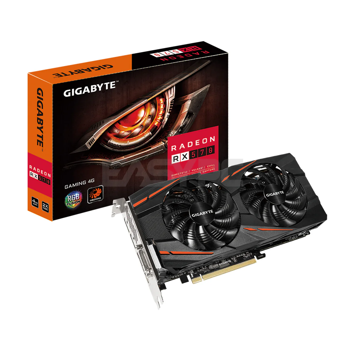 Gigabyte Radeon RX570 GV-RX570GAMING-4GD Videocard 4gb-256bit Pcie Ddr5