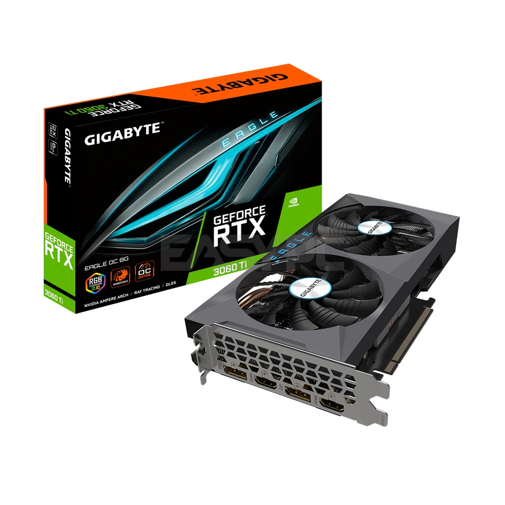 Gigabyte NVIDIA® GeForce RTX™ 3060Ti Eagle GV-N306TEAGLE-8GD-2.0 8gb 256bit GDdr6 Gaming Videocard LHR