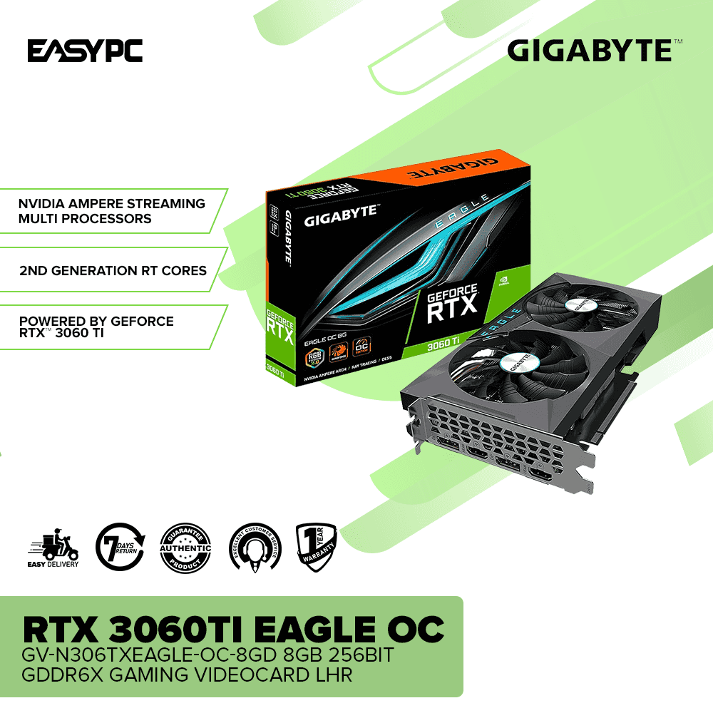 Gigabyte NVIDIA® GeForce RTX™ 3060Ti Eagle OC GV-N306TXEAGLE-OC-8GD 8gb 256bit GDdr6X Gaming Videocard LHR - Image 2