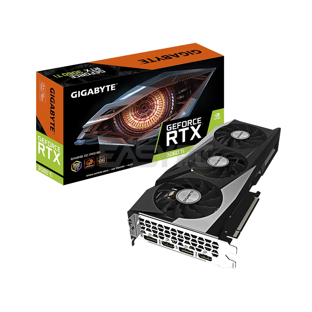 Gigabyte NVIDIAÂ® GeForce RTXÂ™ 3060Ti Gaming OC Pro GV-N306TGAMINGOC-PRO-8GD-3.0 8gb 256bit GDdr6 Gaming Videocard LHR
