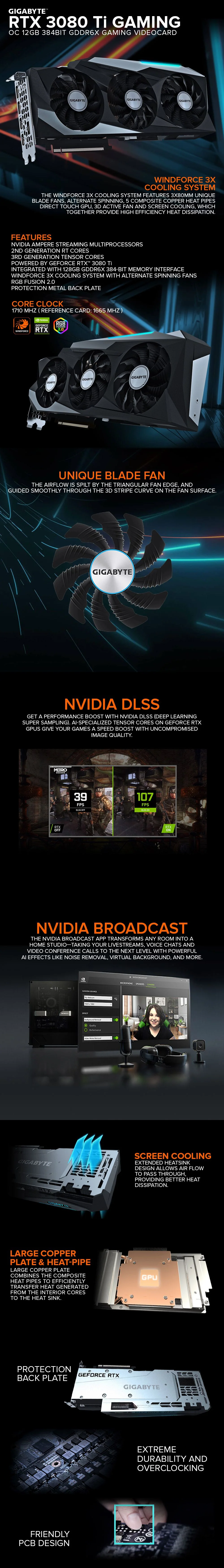 Gigabyte NVIDIA® GeForce RTX™ 3080Ti 12GB GDDR6X 384-bit Gaming Videocard - Image 6