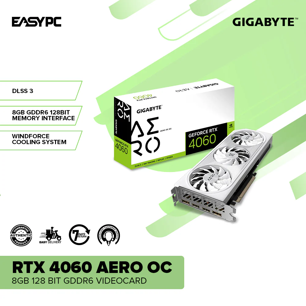 Gigabyte RTX 4060 AERO OC GV-N4060AERO-OC-8GD 8gb 128 bit gddr6 videocard - Image 2