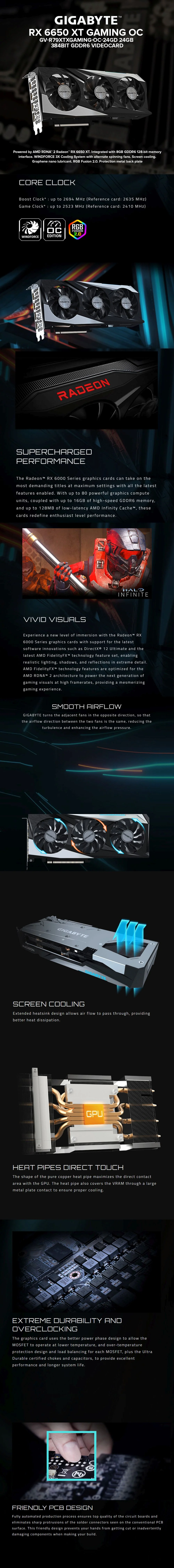 GIGABYTE RX 6650 XT GAMING OC GV-R665XTGAMING-OC-8GD 8gb 128bit GDDR6 videocard - Image 5
