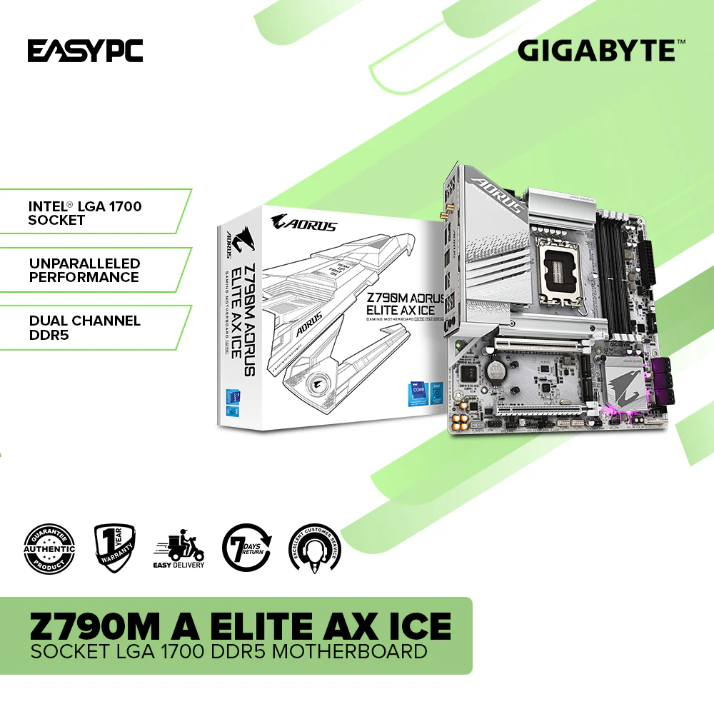 Gigabyte Z790M-A-ELITE-AX-ICE Socket LGA 1700 DDR5 Motherboard - Image 2