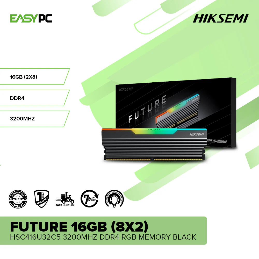 Hiksemi Future 16GB (8x2) HSC416U32C5 3200Mhz DDR4 RGB Memory Black - Image 2