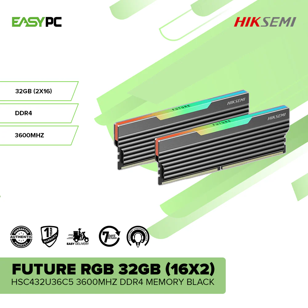 Hiksemi Future RGB 32GB (16x2) HSC432U36C5 3600Mhz DDR4 Memory Black - Image 2