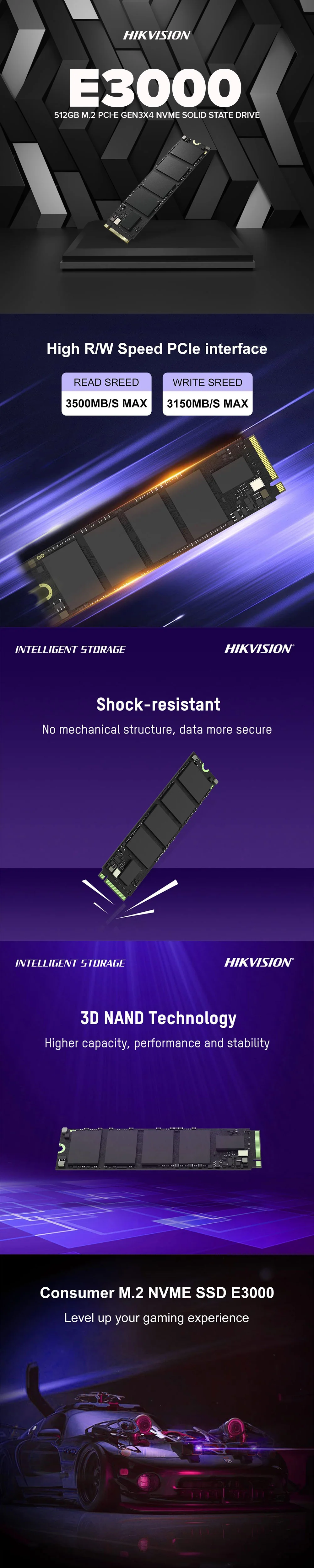 Hikvision E3000 256GB/512GB M.2 PCI-e Gen3x4 NVMe Solid State Drive - Image 10