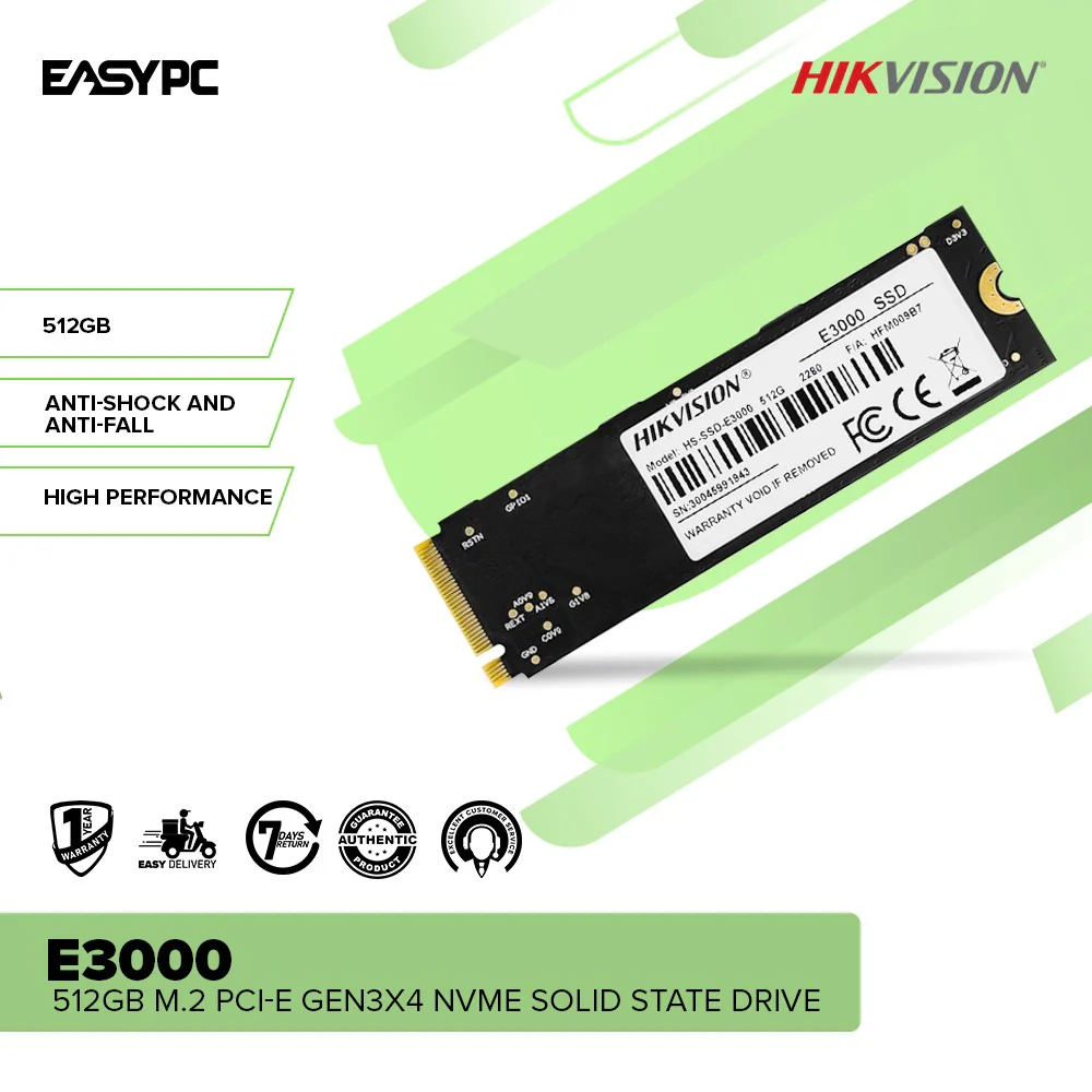 Hikvision E3000 256GB/512GB M.2 PCI-e Gen3x4 NVMe Solid State Drive - Image 2